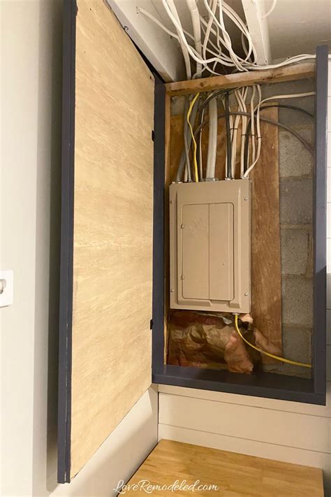 ideas on how to cover an electrical box|basement electrical panel cover ideas.